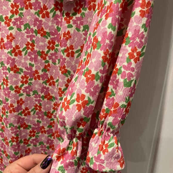 New Look pink longsleeve floral dress ladies size 12 - Picture 4 of 4